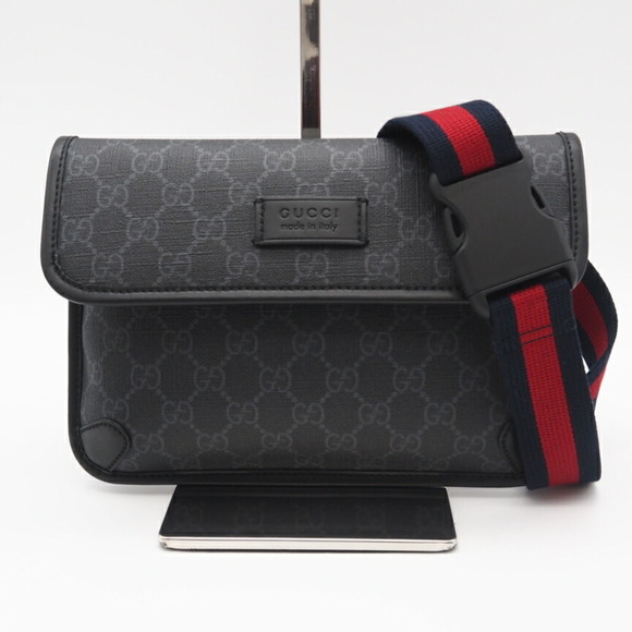 GUCCI GG Supreme PVC and Leather Body Bag 598113, available in black, gray, n... - Picture 2 of 11